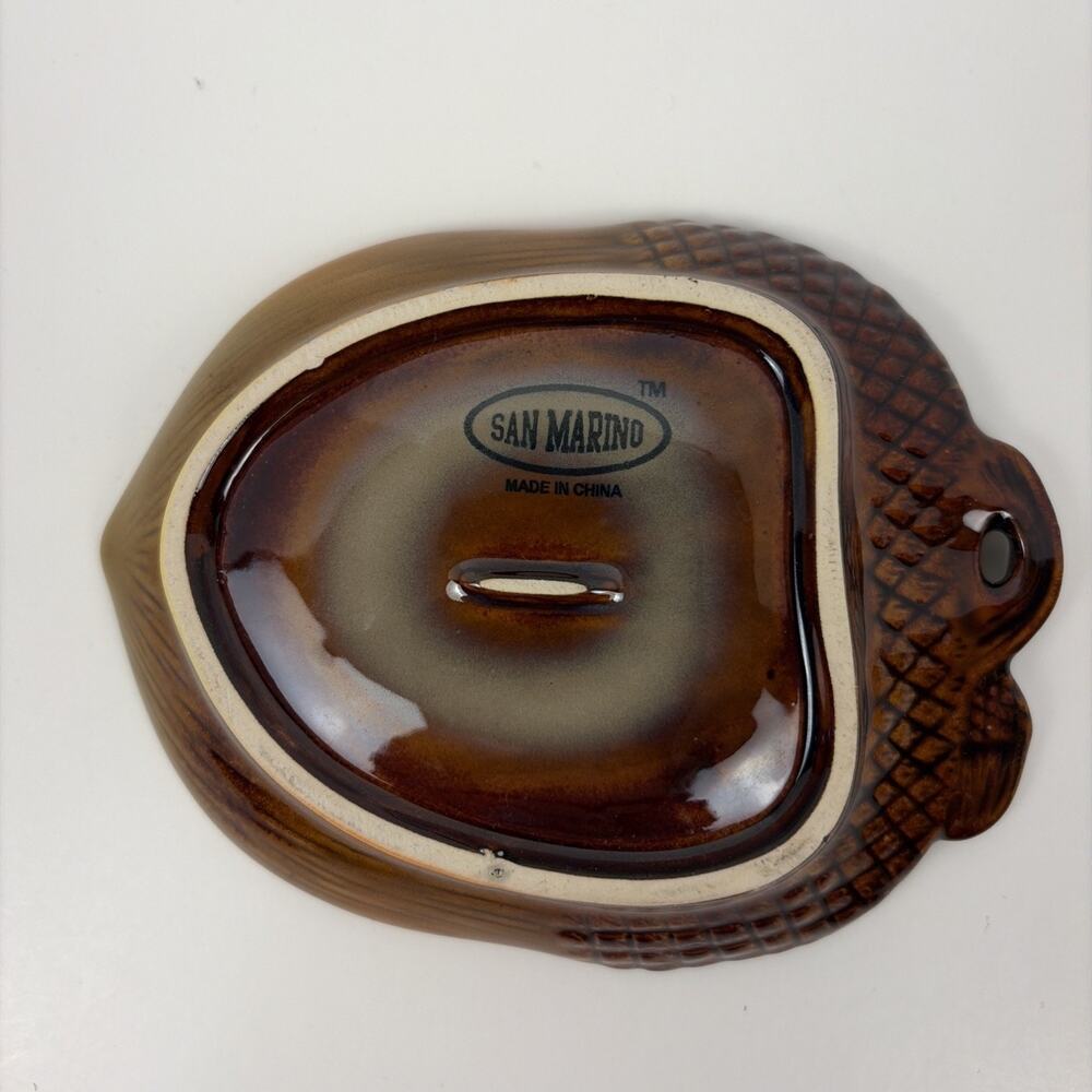 Vintage Ceramic Trinket Dish Acorn Candy Nut Bowl Fall Autumn Decor Leaf - Picture 3 of 5